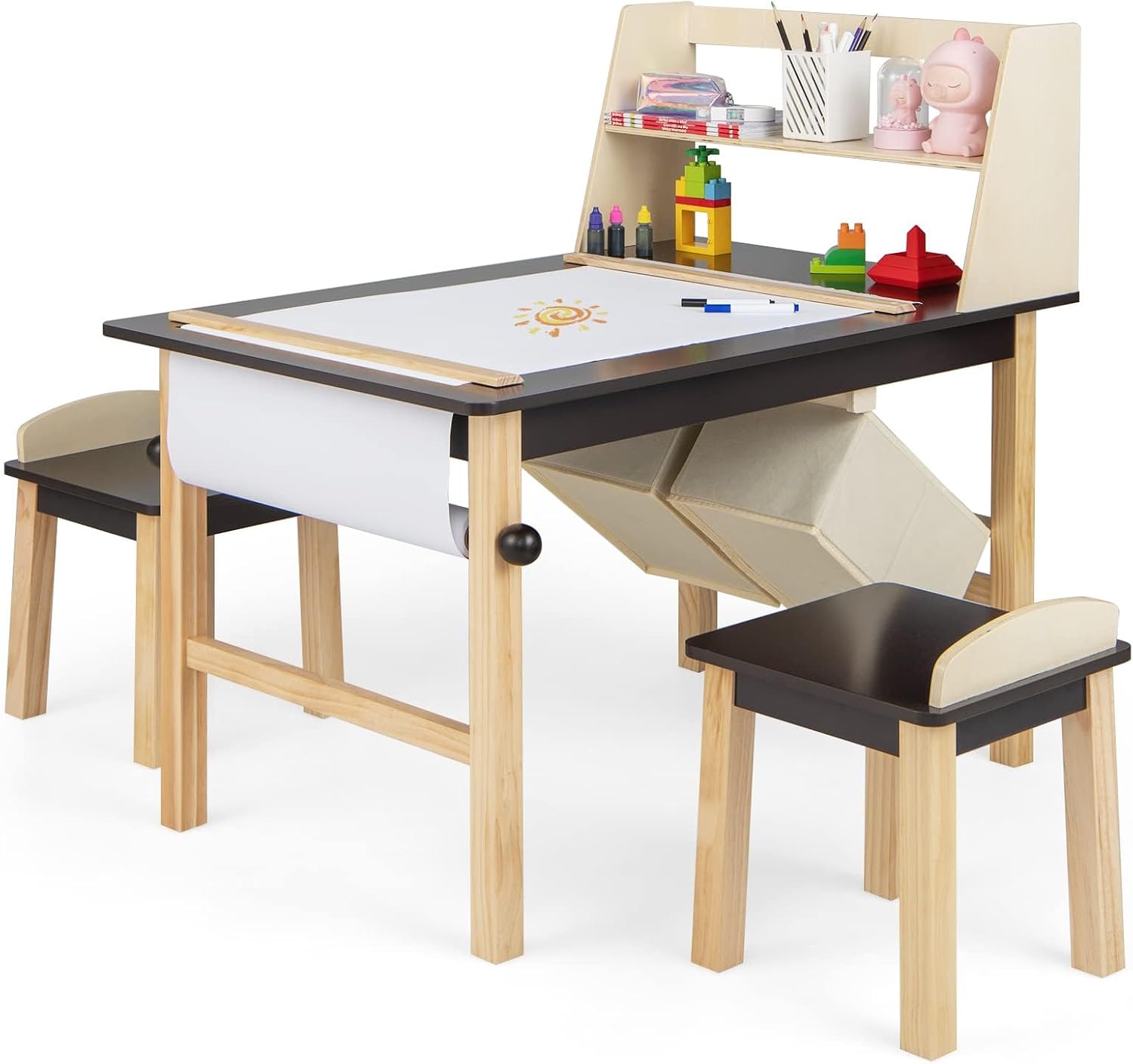 Art Craft Toddler - Drewniany stolik i krzesła dla dzieci,
