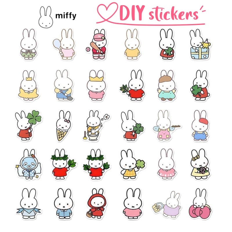 Origami Paper Set - Naklejki Miffy o wysokiej jasności kolorów,