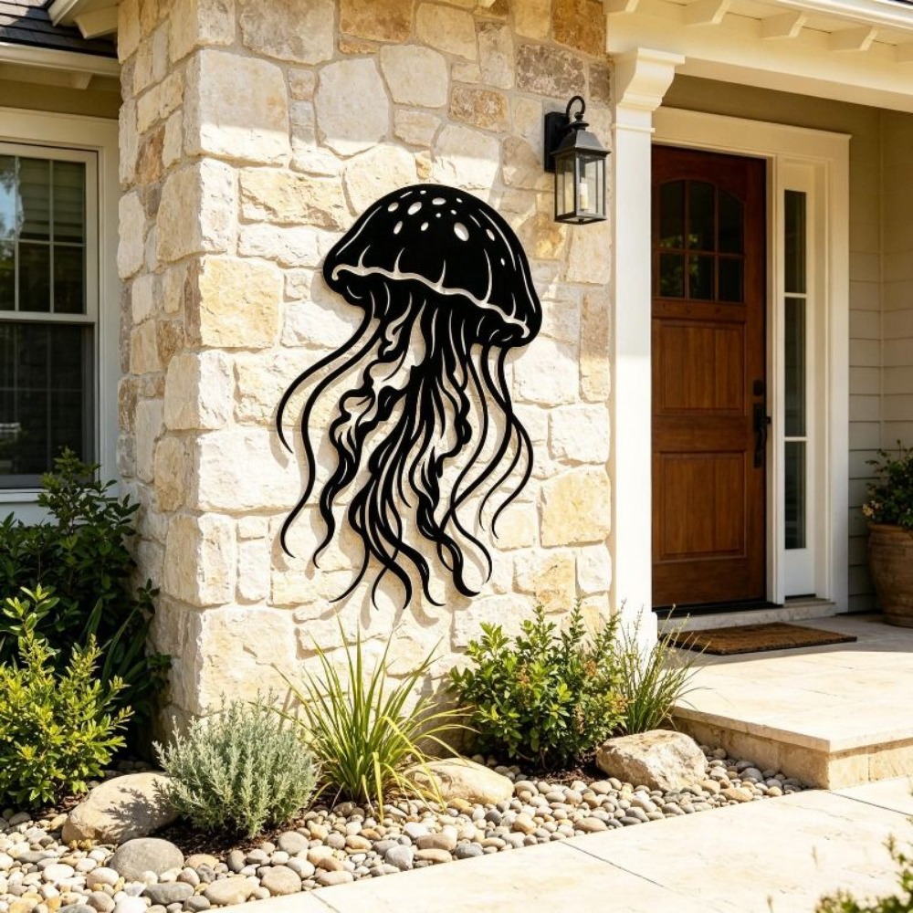 Art Craft Jellyfish - CIFBUY Metalowa Dekoracja Ścienna - Rzeźba